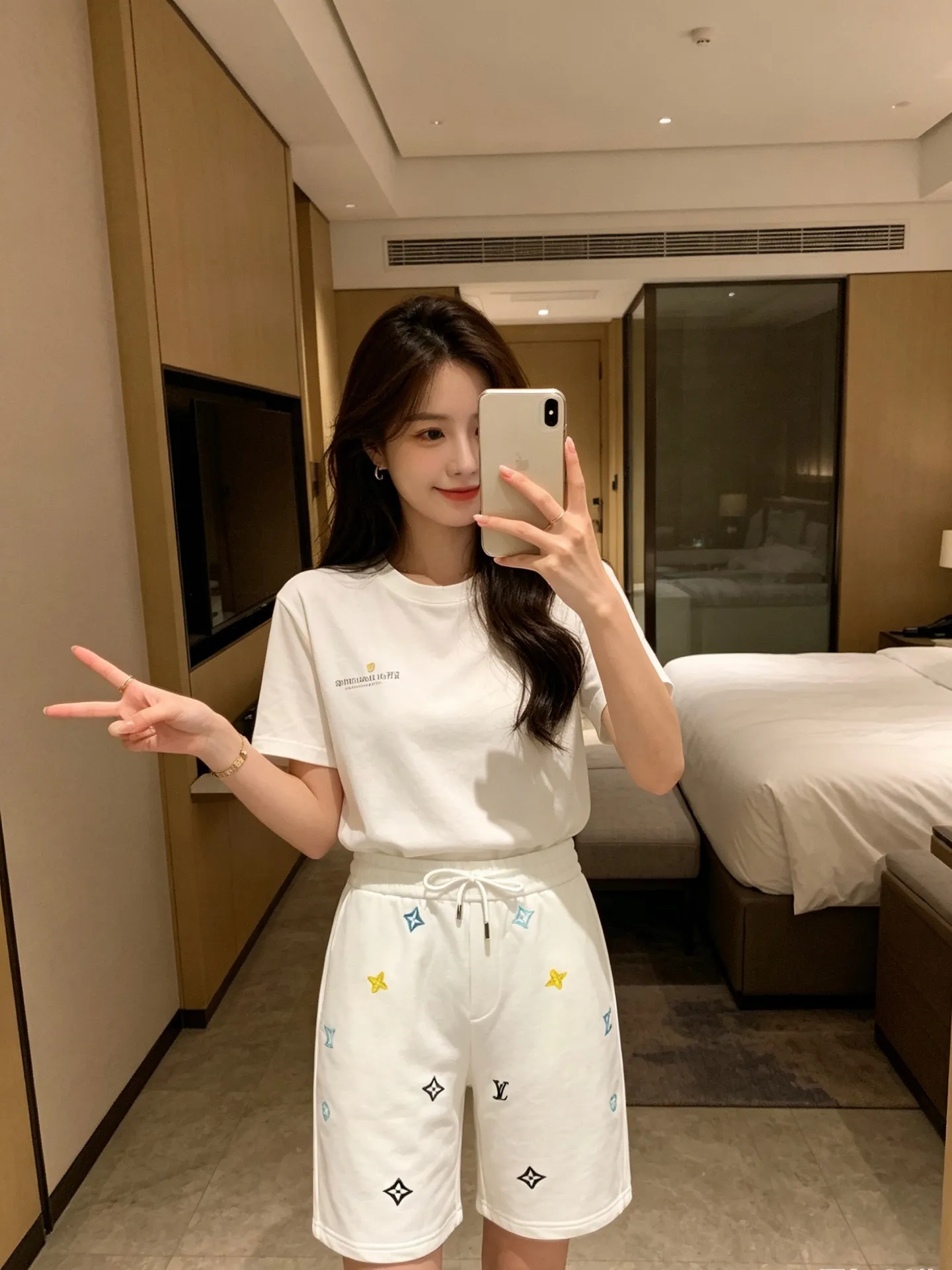 Louis Vuitton/Louis Vuitton 26ss colorful presbyopic embroidered shorts